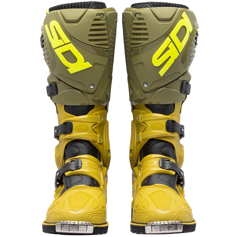 Bottes de moto SiDi Crossfire 3 vert olive-jaune fluo