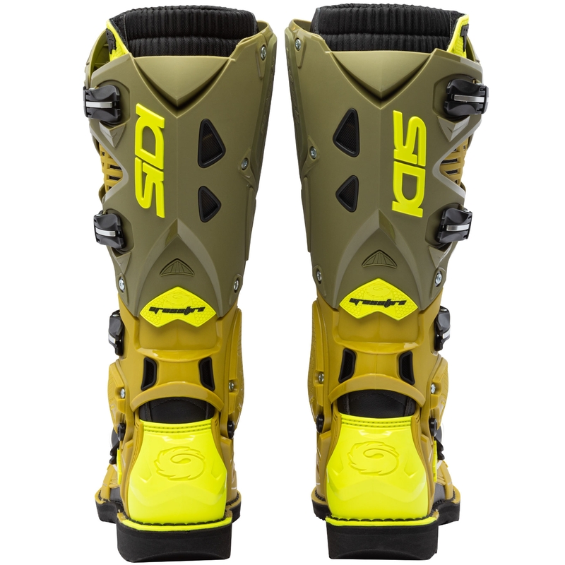 Bottes de moto SiDi Crossfire 3 vert olive-jaune fluo