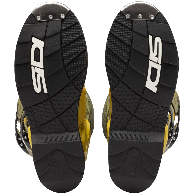 Bottes de moto SiDi Crossfire 3 vert olive-jaune fluo