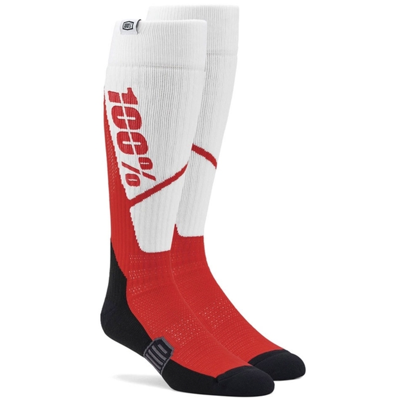 Chaussettes 100% - USA Torque MX blanc et rouge