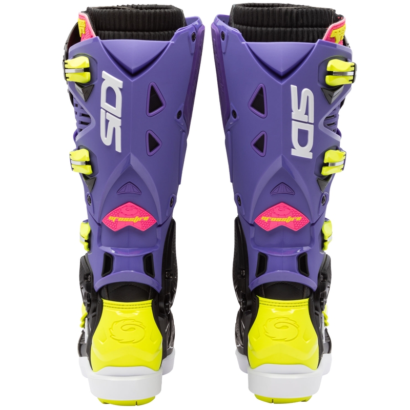 Bottes de moto SiDi Crossfire 3 SRS violet-noir-jaune fluo