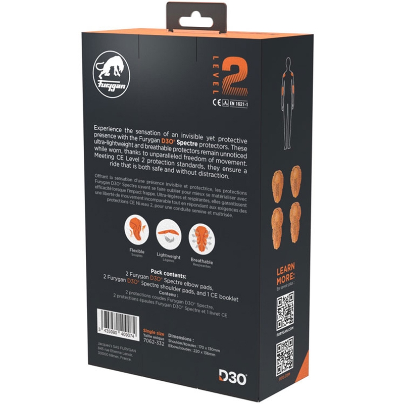Ensemble de protections d'épaules et de coudes Furygan Spectre D3O® L2