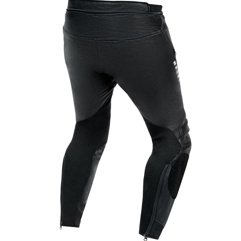 Pantalon de moto en cuir Rebelhorn Veloce noir et blanc