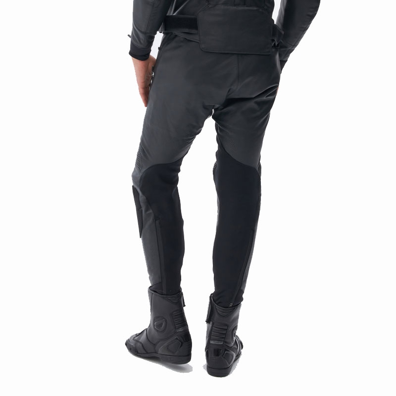 Pantalon de moto en cuir Rebelhorn Veloce noir et blanc