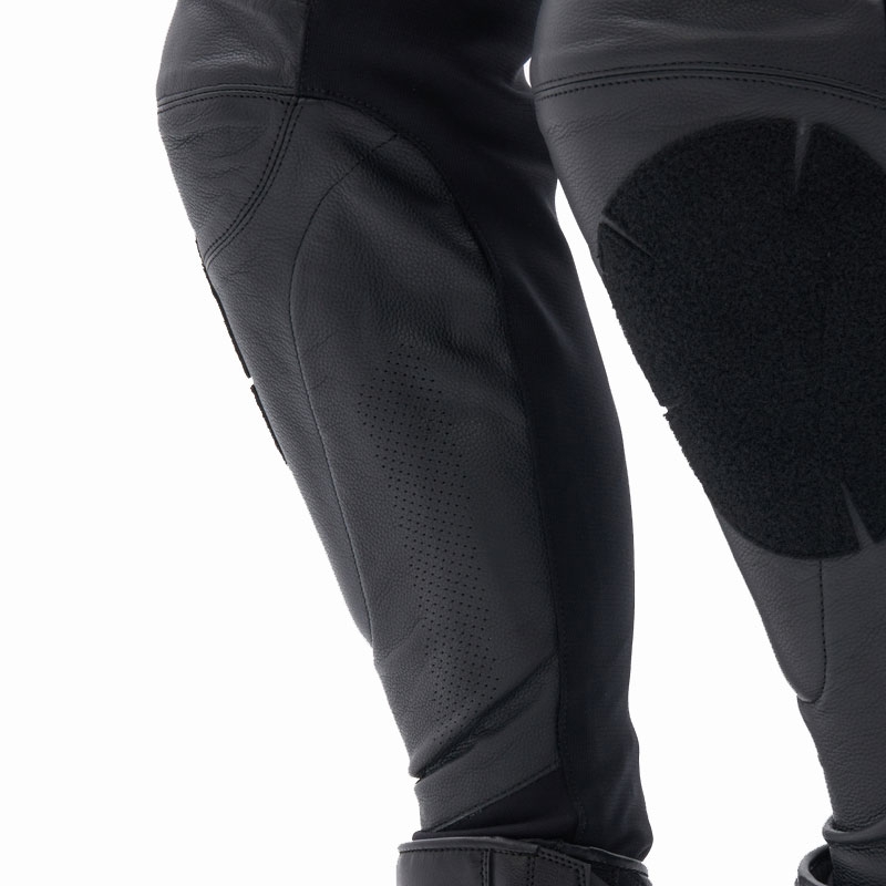 Pantalon de moto en cuir Rebelhorn Veloce noir et blanc