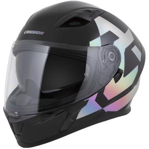 Casque intégral de moto Cassida Orbit Grind Absolut noir holographique