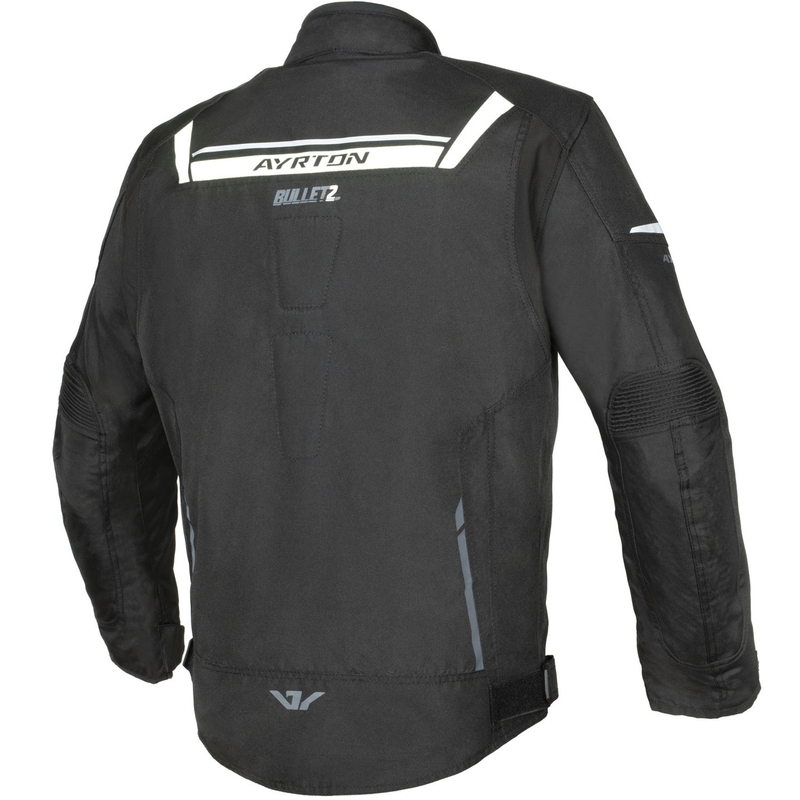 Veste de moto Ayrton Bullet II noir-blanc-gris