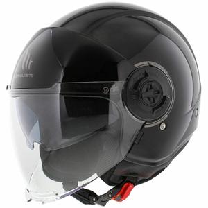 Casque de moto ouvert MT Viale SV S noir brillant