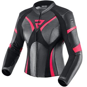 Veste de moto pour femme Rebelhorn Rebel noir et rose fluo