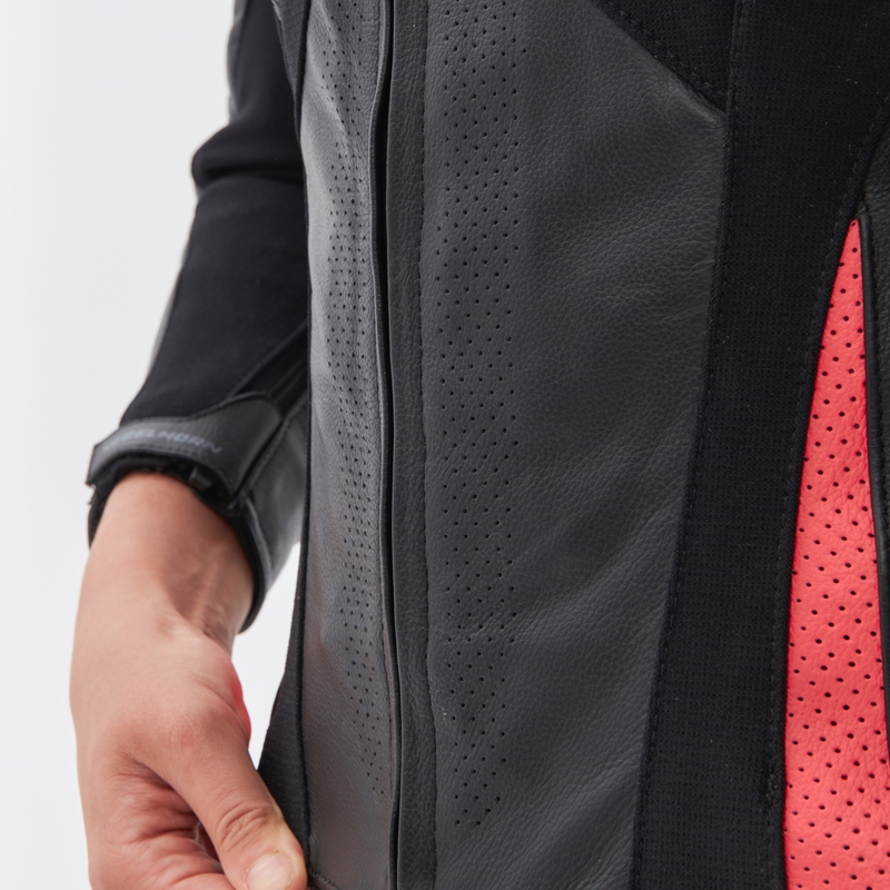 Veste de moto pour femme Rebelhorn Rebel noir et rose fluo