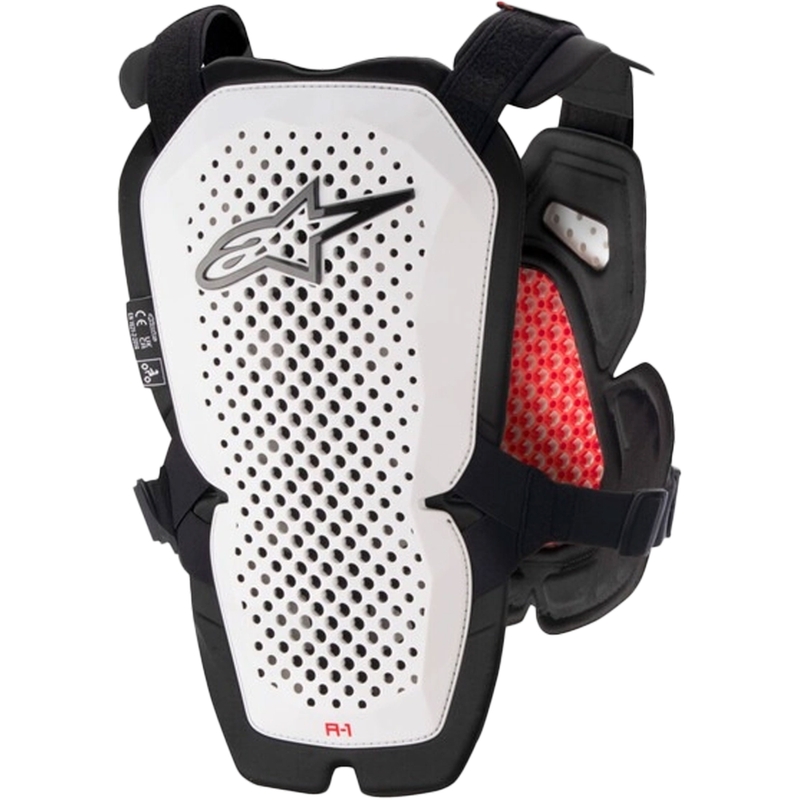 Protège poitrine Alpinestars A-1 PRO blanc-noir-rouge