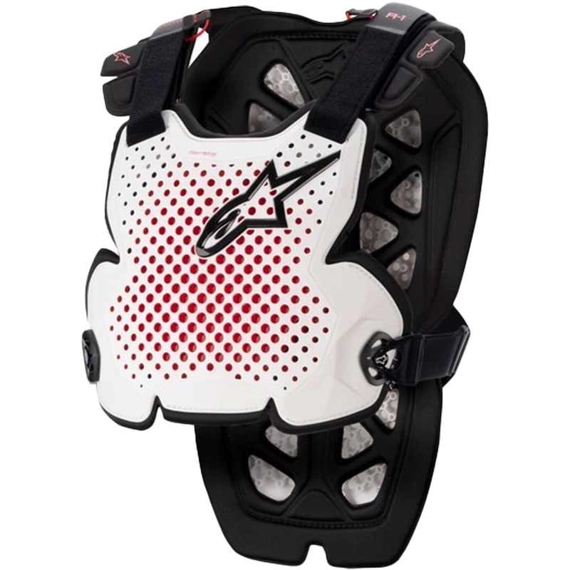 Protège poitrine Alpinestars A-1 PRO blanc-noir-rouge
