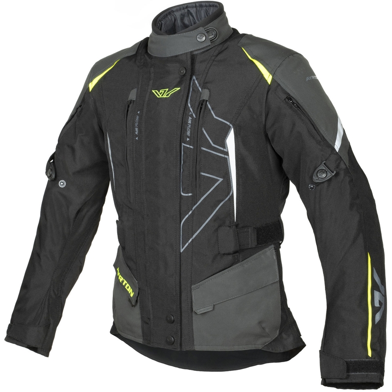 Veste de moto pour femme Ayrton Teressa II noir-gris-jaune fluo
