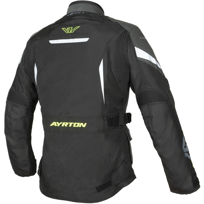 Veste de moto pour femme Ayrton Teressa II noir-gris-jaune fluo