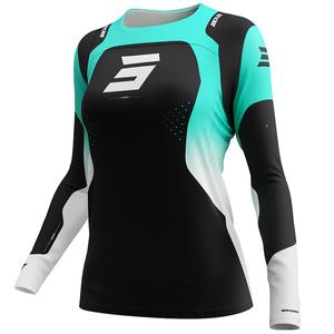 Maillot de motocross Shot Contact Ionyx pour femme, noir et bleu