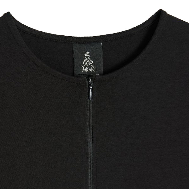 T-shirt zippé Dakar DKR pour femme, noir