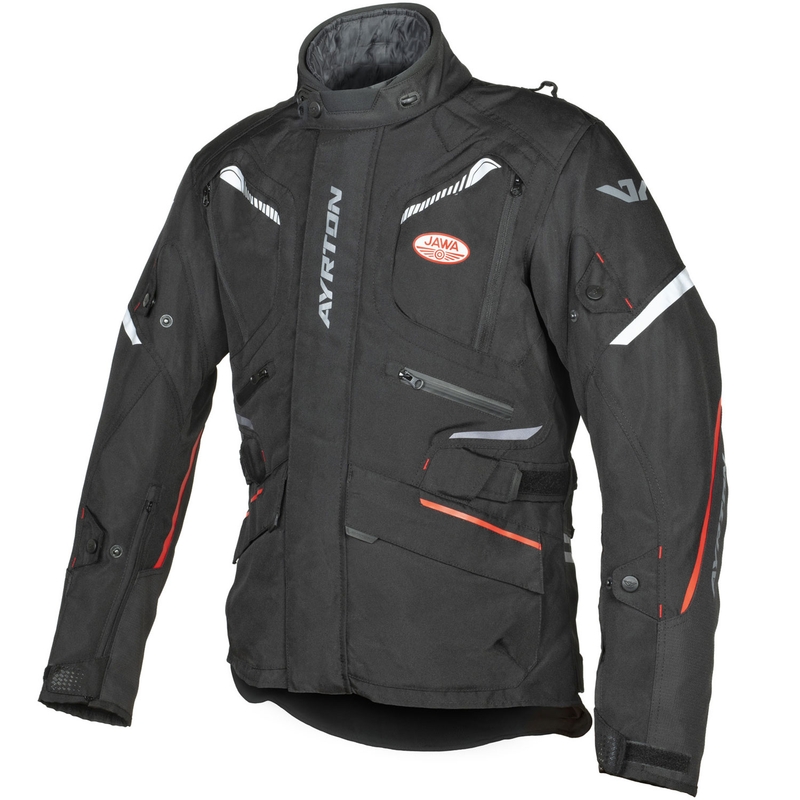 Blouson de moto Ayrton Trail Jawa noir et rouge