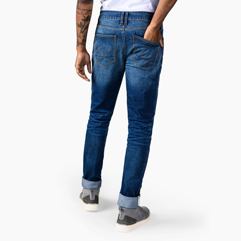 Jean moto court Revit Carlin SK bleu