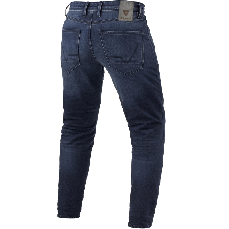 Jean moto court Revit Micah TF, bleu foncé délavé