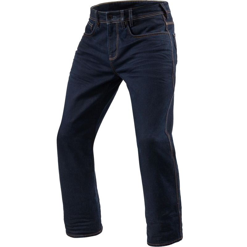 Jean moto Revit Philly 3 LF Extra Cropped, bleu foncé délavé
