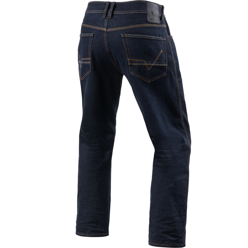 Jean moto Revit Philly 3 LF Extra Cropped, bleu foncé délavé