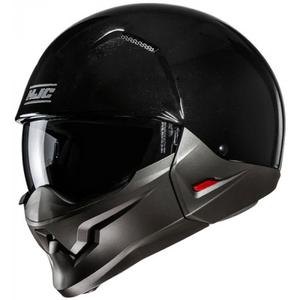 Casque jet avec visière HJC i20N Noir métallisé uni
