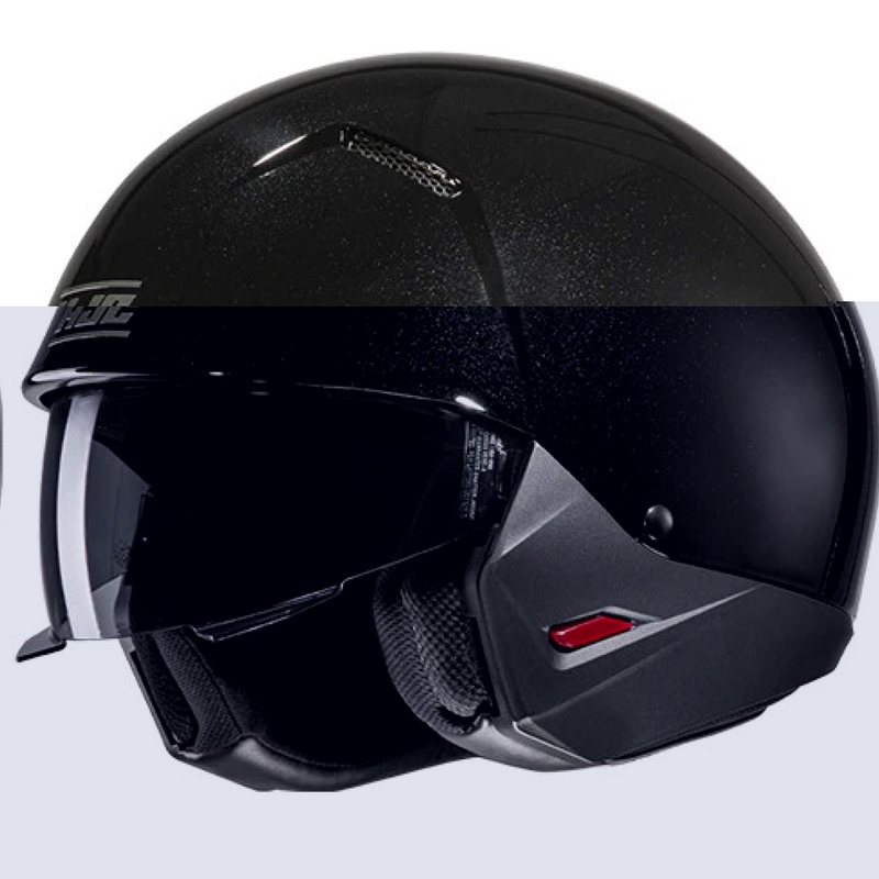 Casque jet avec visière HJC i20N Noir métallisé uni