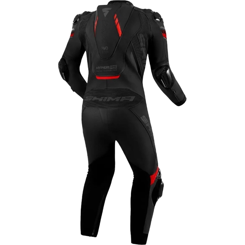 Combinaison de moto Shima Hyper-RS en cuir noir et rouge
