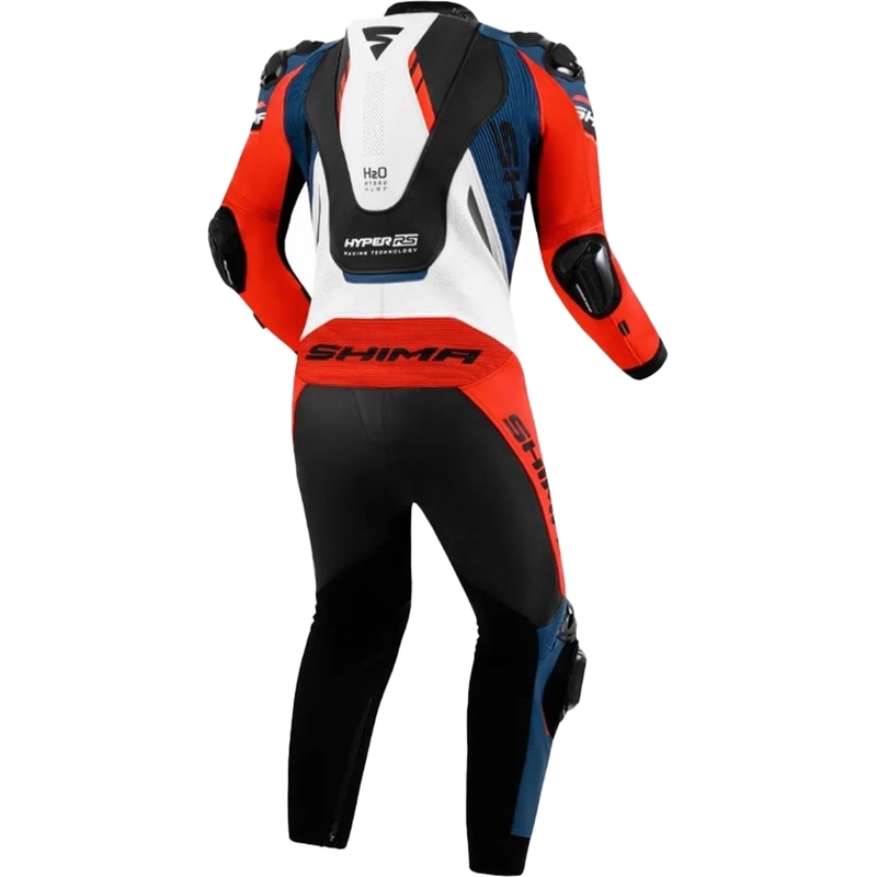 Combinaison de moto en cuir Shima Hyper-RS noir-rouge-bleu-blanc
