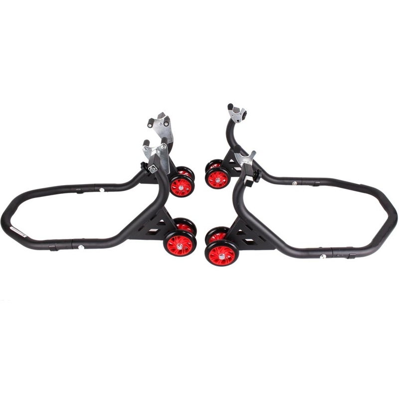 Kit de béquilles de moto R-TOOL EVO (avant + arrière avec roues)