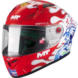 Casque intégral de moto KRE + S Yamanaka A5 rouge et blanc