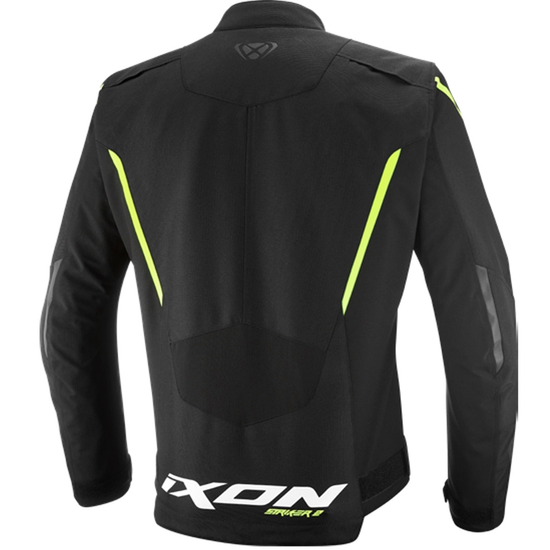 Blouson de moto IXON Striker 2 noir et jaune fluo