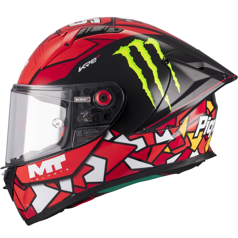 Casque intégral de moto KRE + S Piqueras B5 FIM rouge-noir
