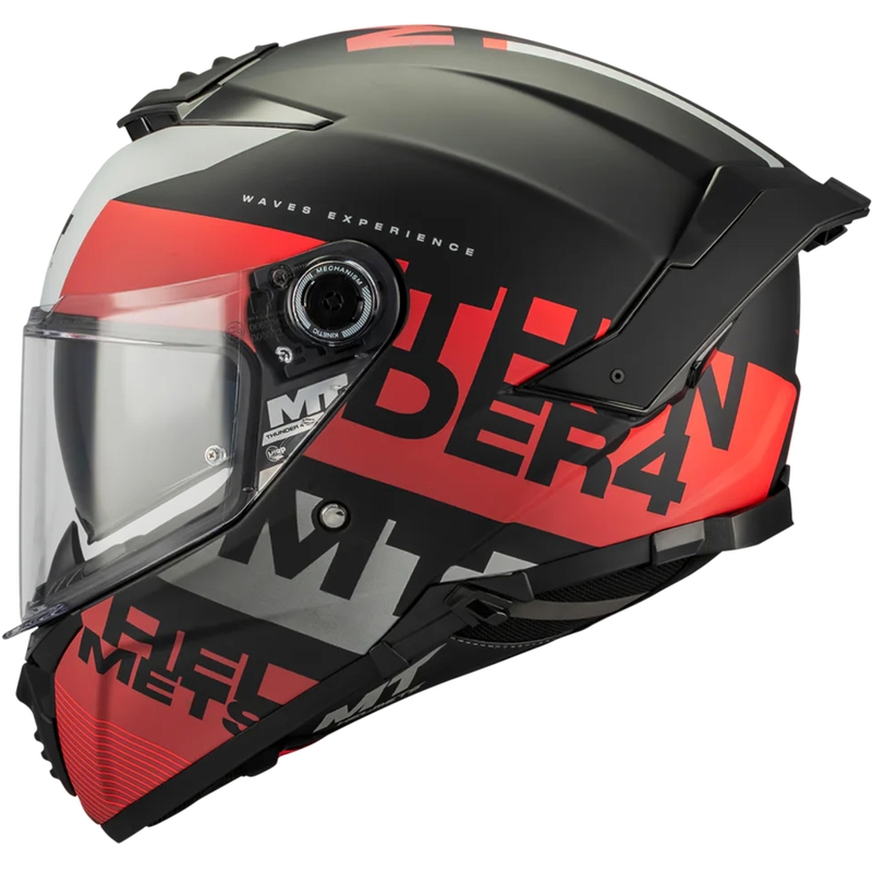 Casque intégral de moto MT Thunder 4 SV Waves B5 noir mat-rouge