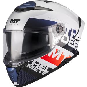 Casque intégral de moto MT Thunder 4 SV Waves A17 blanc-bleu-rouge