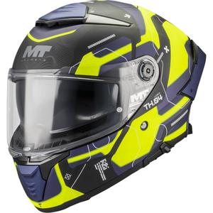 Casque intégral de moto MT Thunder 4 SV Lumex B27 noir-bleu-jaune fluo