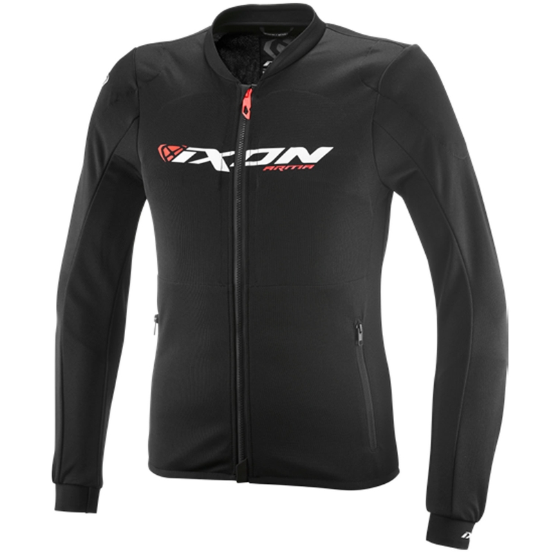 Sweat-shirt de moto IXON Arma noir-blanc-rouge fluo