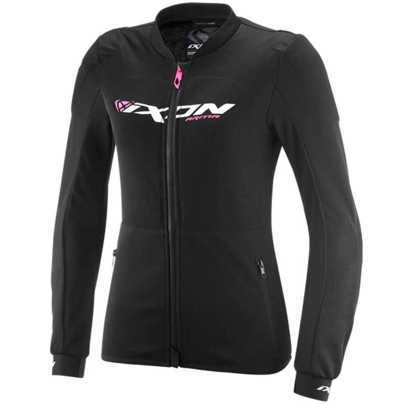Sweat-shirt de moto pour femme IXON Arma noir-blanc-rose fluo