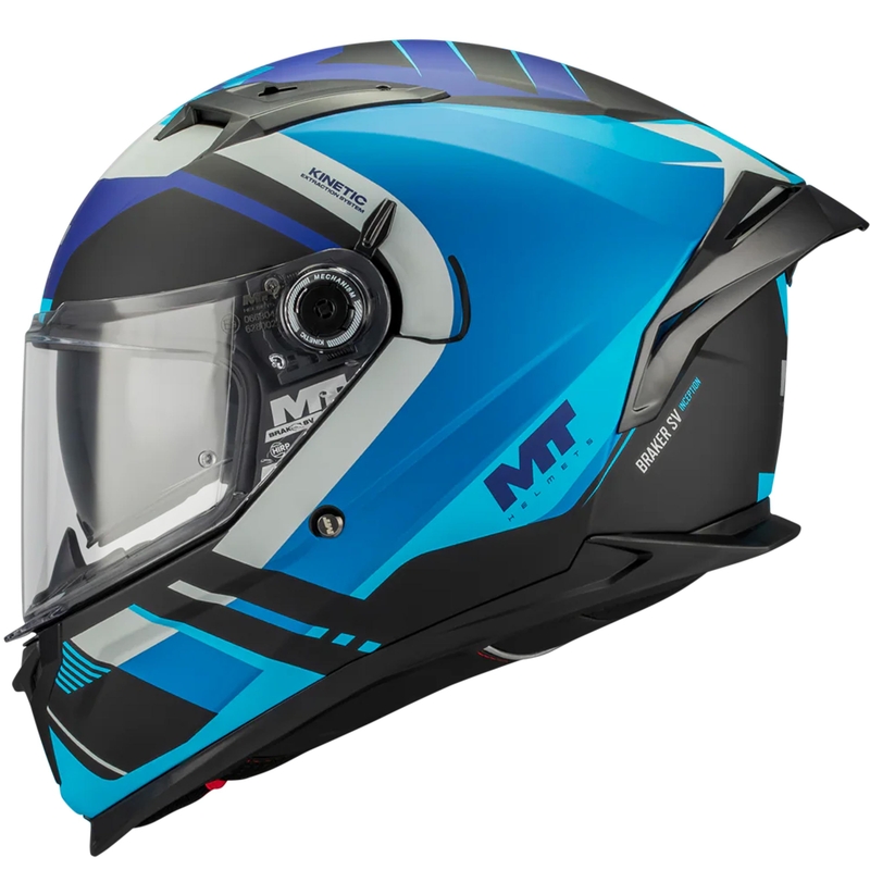 Casque intégral de moto MT Braker SV Inception B7 noir-bleu-gris