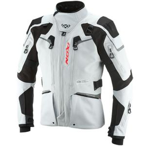 Blouson de moto IXON Odin gris clair-noir