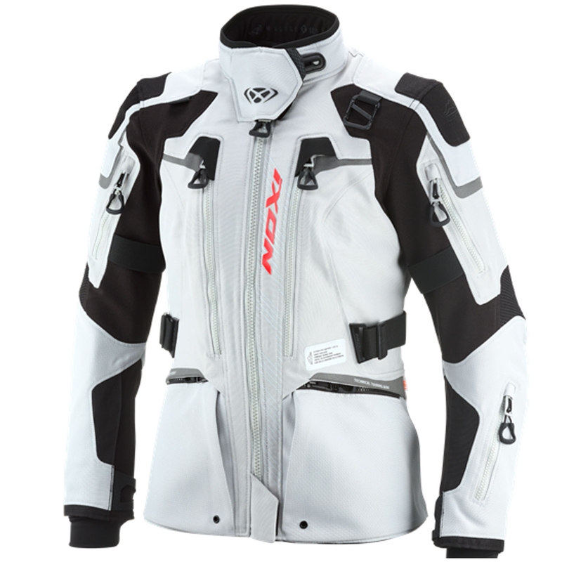 Veste de moto femme IXON Odin gris clair-noir