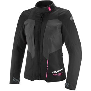 Blouson de moto femme IXON Tyr noir-anthracite-rose fluo