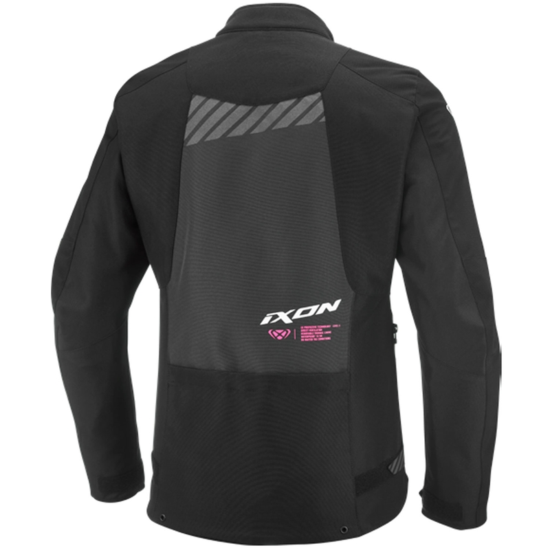 Blouson de moto femme IXON Tyr noir-anthracite-rose fluo