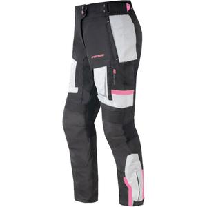 Pantalon de moto Street Racer Hilax noir-gris-rose pour femme