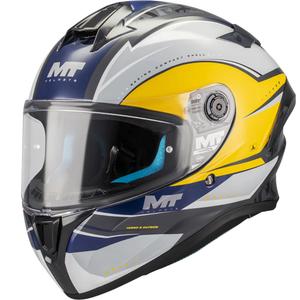 Casque intégral de moto MT Targo S Outside C3 gris-jaune-bleu