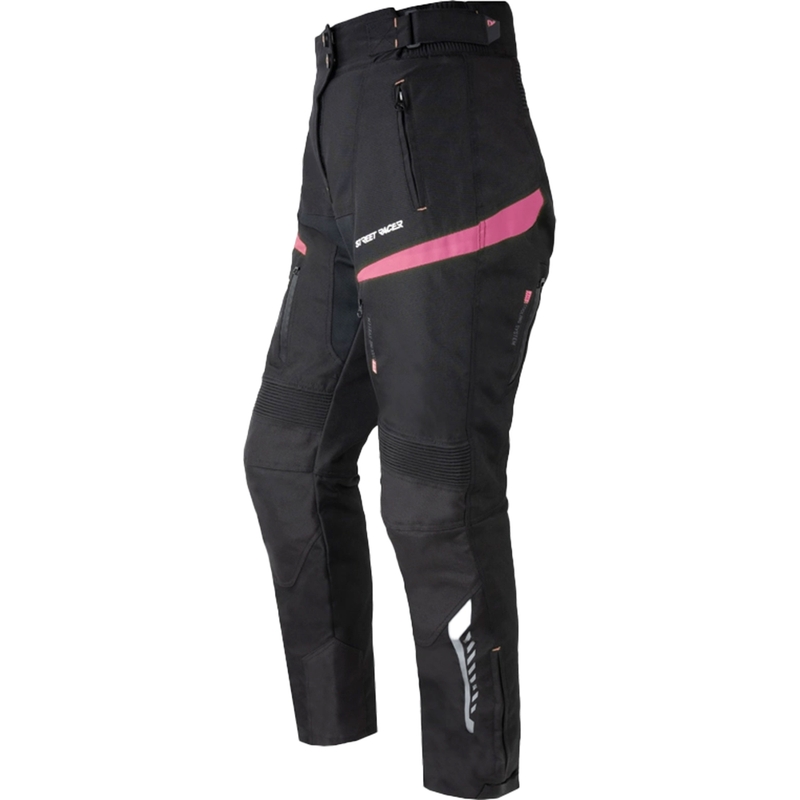 Pantalon de moto Street Racer Vix noir et rose pour femmes
