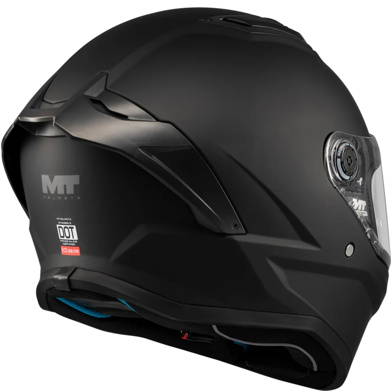 Casque intégral de moto MT Stinger 2 Pure A1 noir mat