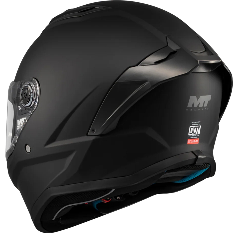 Casque intégral de moto MT Stinger 2 Pure A1 noir mat