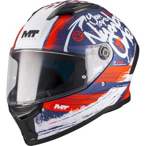Casque intégral de moto MT Stinger 2 Rocket C17 bleu-rouge-gris mat