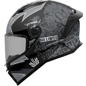 Casque intégral de moto MT Stinger 2 Tagger B2 noir-gris mat